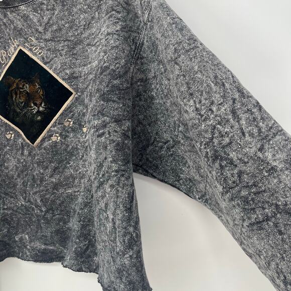 Vintage Acid Wash Fruit Of The Loom Tiger Potter Park Zoo Sweatshirt Size Large - Picture 6 of 6
